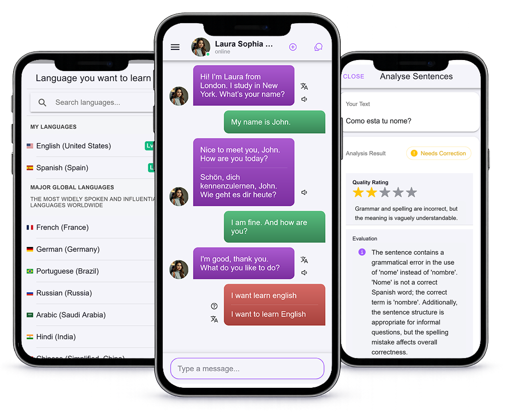 Lingato app screens